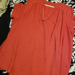Size 26 Lane Bryant Orange V-Neck Flowy Dress Top